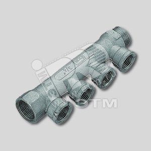 Коллектор 3/4‘ НВ х 3 выхода 1/2‘ ВР межосевое 36мм никелированный - TIEMME