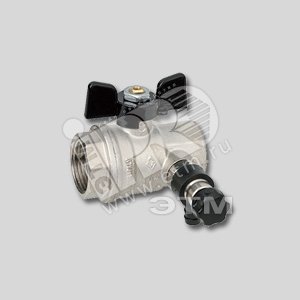 Кран шаровой 1'1/4 ВВ с заглушкой 1/4' и дренажным вентилем бабочка OREGON 332 - Bugatti