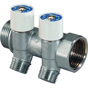 UNI-C КОЛЛЕКТОР SH 1 С ВЕНТИЛЯМИ НР/ВР 4X1/2НР Ц/Ц38ММ 3И - Uponor