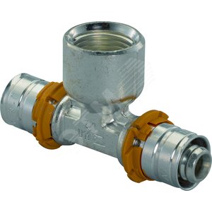 S-PRESS ТРОЙНИК С ВНУТРЕННЕЙ РЕЗЬБОЙ ЛАТУННЫЙ 16-RP1/2ВР-16 10А - Uponor