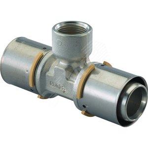 S-PRESS ТРОЙНИК С ВНУТРЕННЕЙ РЕЗЬБОЙ ЛАТУННЫЙ 40-RP1/2ВР-40 5C - Uponor