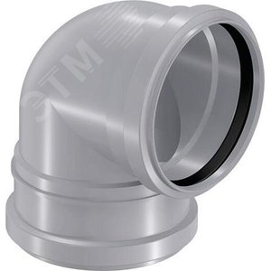 Отвод канализационный 110х88.5 град., для унитаза, короткий, серый (1051266) - Uponor
