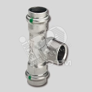 Тройник пресс 28 х 3/4‘ НР нержавеющая сталь Sanpress Inox SC-Contur модель 23171 - VIEGA