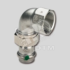 Уголок пресс 22 х 3/4‘ ВР со сгоном нержавеющая сталь Sanpress Inox SC-Contur модель 2355 - VIEGA