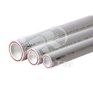 Труба полипропиленовая армированная стекловолокном PPR FIBER PN20 50 х 6.9 белая хлыст 2 м (VTp.700.FB20.50.02) - VALTEC