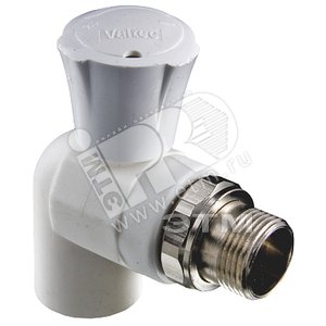 Кран шаровой 25x3/4' угловой для радиатора полипропиленовый PPR белый