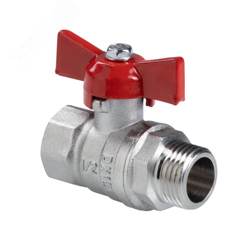 Кран шаровой Стандарт, ГОСТ, рукоятка бабочка 1/2', вн.-нар. (PN40) - VALTEC