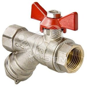 Кран шаровой 1/2' ВВ со встроенным фильтром ручка бабочка - VALTEC