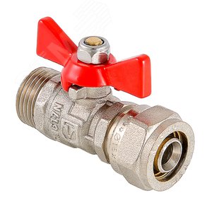 Кран шаровой 16х1/2' НН под обжим ручка бабочка - VALTEC