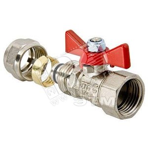 Кран шаровой 16x1/2' ВВ под обжим ручка бабочка - VALTEC