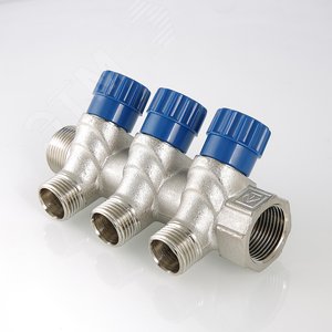 Коллектор 3/4'x3 выхода 1/2' НР с вентилями - фото 2