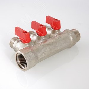Коллектор 1'x3 выхода 1/2' НР с отсекающими кранами - фото 3