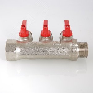 Коллектор 1'x3 выхода 1/2' НР с отсекающими кранами - фото 4