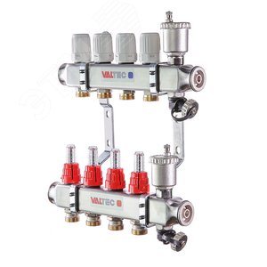 Коллекторная группа расходомеры в сборе 1'x11 выходов 3/4' евроконус нержавеющая сталь