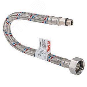 Подводка гибкая для смесителя М10x18 - 1/2' 80 см нержавеющая сталь - VALTEC