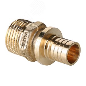 Переходник 16х1/2'НР с наружной резьбой, аксиальный, латунь - VALTEC