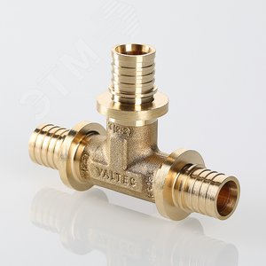 Тройник 32х25х32 переходной, аксиальный, латунь - VALTEC