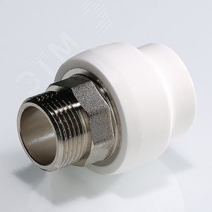 Муфта комбинированная 40x1 1/4' НР под ключ полипропиленовая PPR белая 3