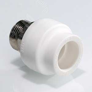 Муфта комбинированная 40x1 1/4' НР под ключ полипропиленовая PPR белая 5