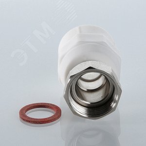 Муфта комбинированная 20x1/2' ВР накидная гайка, полипропиленовая PPR, белая 2