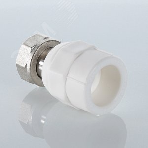 Муфта комбинированная 20x1/2' ВР накидная гайка, полипропиленовая PPR, белая 5