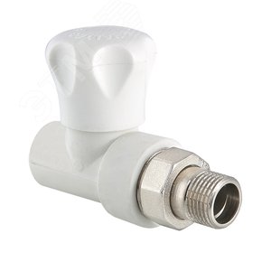 Клапан для радиатора 25x3/4' прямой полипропиленовый PPR белый - VALTEC