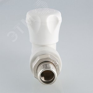 Клапан для радиатора 25x3/4' прямой полипропиленовый PPR белый - фото 2