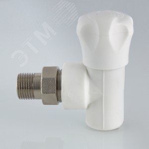 Кран шаровой 25x3/4' угловой для радиатора полипропиленовый PPR белый 4