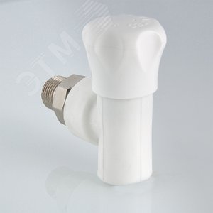 Кран шаровой 25x3/4' угловой для радиатора полипропиленовый PPR белый 5