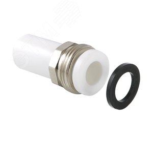 Штуцер 32x1 1/4' НР с накидной гайкой полипропиленовый PPR белый - VALTEC