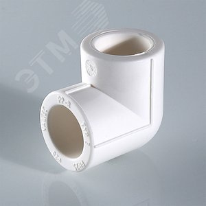 Угольник 90 мм 90 град., полипропиленовый PPR, белый 3