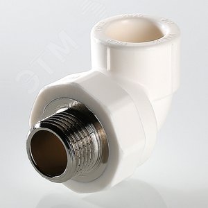 Угольник комбинированный 25x1/2' НР переходной, полипропиленовый PPR, белый - фото 3