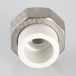 Муфта разъемная 40x1 1/4' ВР полипропиленовая PPR американка, белая 2