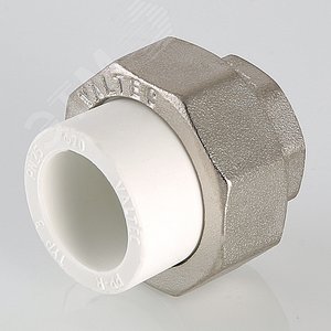 Муфта разъемная 40x1 1/4' ВР полипропиленовая PPR американка, белая 3