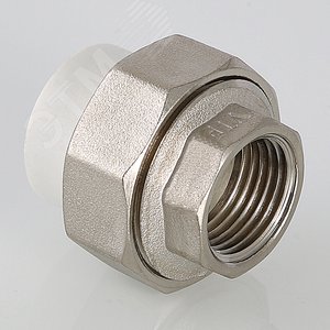 Муфта разъемная 40x1 1/4' ВР полипропиленовая PPR американка, белая 5