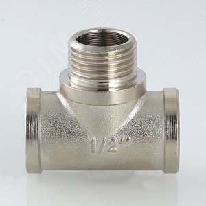Тройник ВНВ 3/4'х3/4'х3/4' переходной, никелированный - фото 4