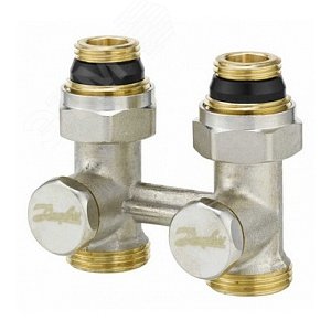 Узел нижнего подключения RLV-KS для двухтр никель 1/2‘x3/4‘ЕК Ру10 прямой (003L0392) - Danfoss