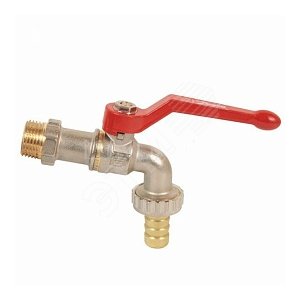 Кран шаровой латунный сливной Ду 25 со штуцером