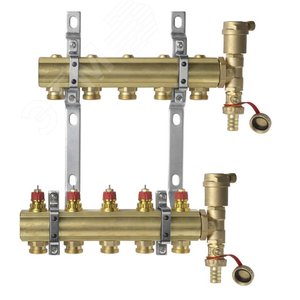 Коллекторная группа 1‘ х 5 выходов 3/4‘ с 088U0505+ 088U0785 + 088U0585 - Danfoss
