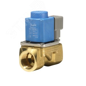 Клапан электромагнитный EV220B, ДУ 22 мм, латунь, G1, NBR, НЗ, скатушкой 220 VAC - Danfoss
