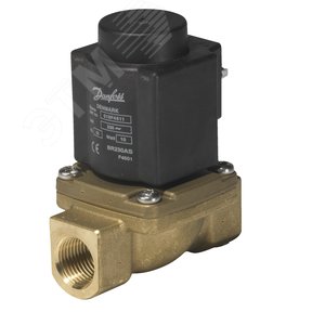 Клапан электромагнитный EV225B ДУ 10 мм Корпус латунь G 1/2 PTFE НЗ (032U3804) - Danfoss