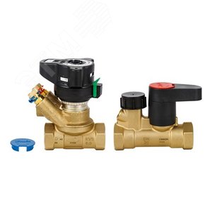 Комплект клапанов MVT+MSV-S Ду40 (003Z4085+003Z4015) баланстровочный+запорный Rp1  1/2 ВР Kvs=26м3/ч, латунь - Danfoss