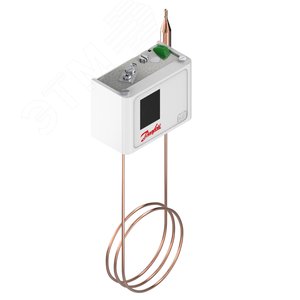 Реле температуры KP 81, SPDT, термобаллон с капилляром 2 м, 80-150 C,  дифференциал 8 C (с ручным сбросом на максимум) - Danfoss