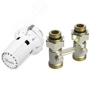 Комплект для нижнего подключения радиатора RLV-KB 15 + RTRW-K, 1/2 Прямой (013G7232) - Danfoss