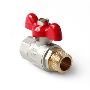 Кран шаровой полнопроходной, ручка-бабочка, НВ 1/ 2 - PRO AQUA