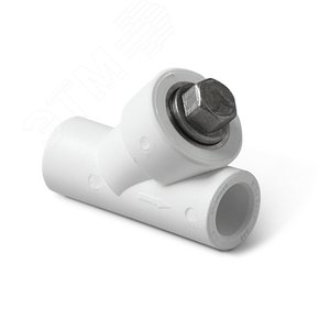Фильтр сетчатый 40 ВВ косой, полипропиленовый PPR белый - PRO AQUA