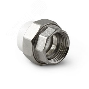 Муфта разъемная 25x1/2' ВР комбинированная, полипропиленовая PPR американка, белая - PRO AQUA
