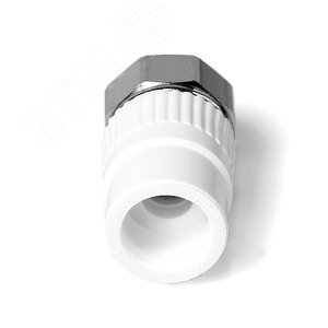 Муфта комбинированная 20x3/4' ВР накидная гайка, евроконус, полипропиленовая PPR белая - фото 3