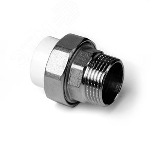 Муфта разъемная 20x1/2' НР полипропиленовая PPR американка, белая - PRO AQUA
