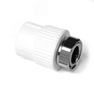 Муфта комбинированная 20x1/2' ВР, накидная гайка, полипропиленовая PPR белая - PRO AQUA